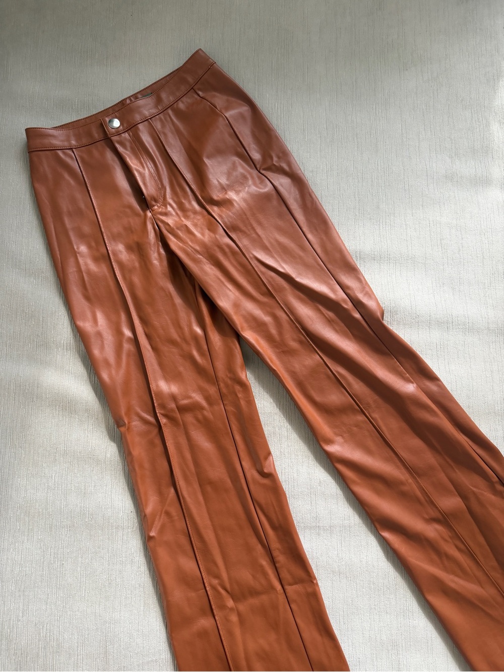 wild fable Men's Faux Leather Pants in Rust Brown